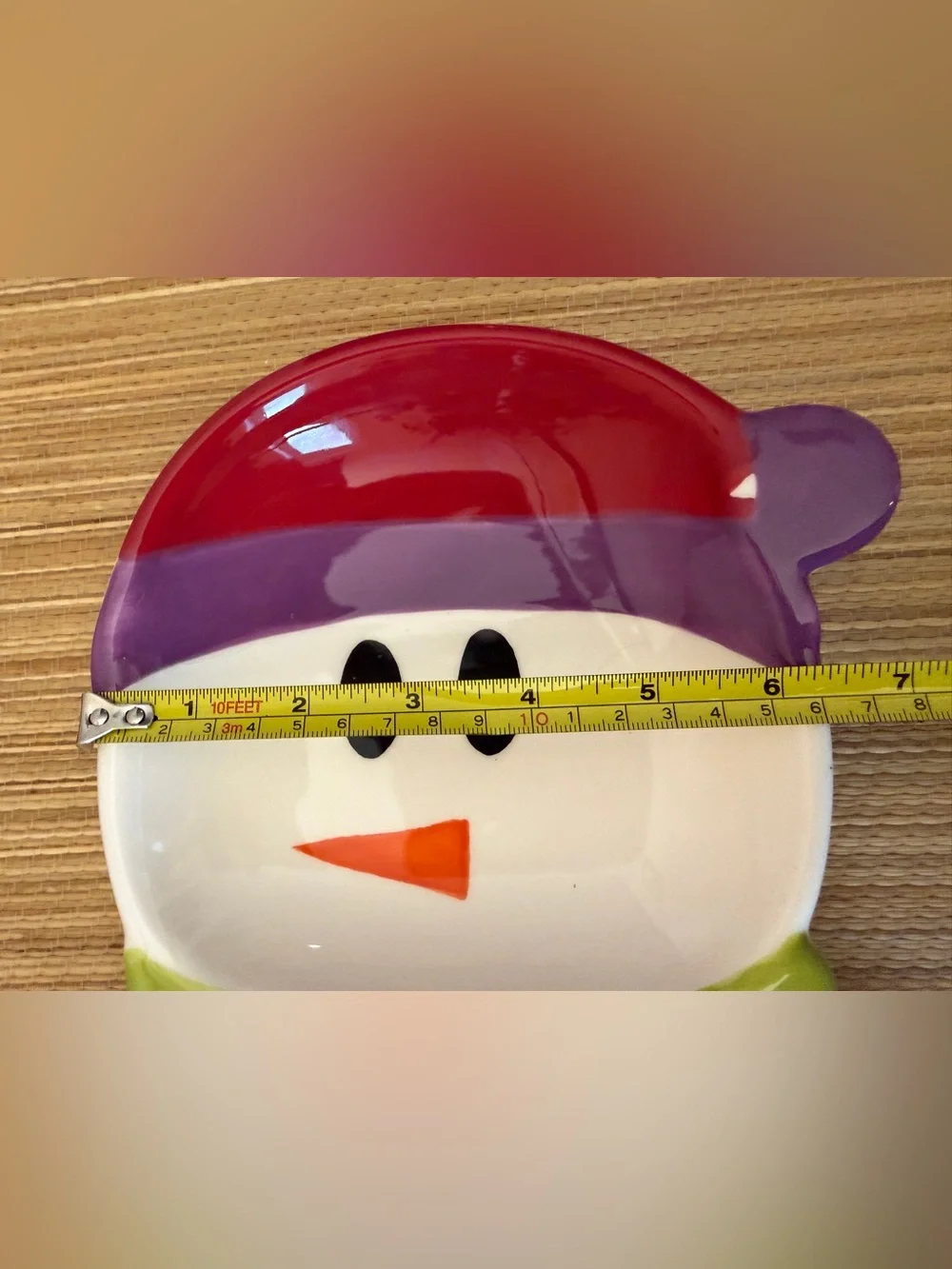 Vintage Pier 1 Imports Snowball Snowman Holiday 18x12” Appetizer Serving Platter